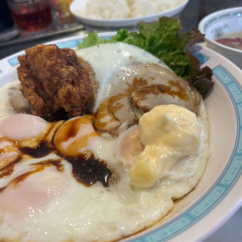チャーシューエッグ定食(饉ト餫 難波店)