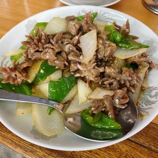 砂肝の黒胡椒炒め