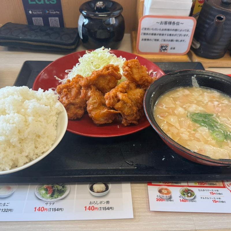から揚げ定食(かつや 横須賀佐原インター店)