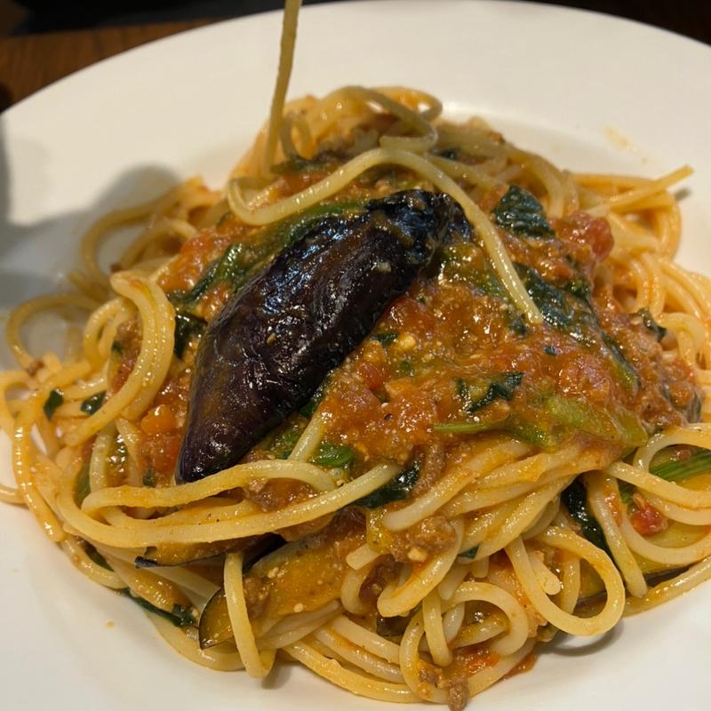 揚げ茄子とほうれん草の ミートソース田舎風(カプリチョーザ エスパル山形店 )