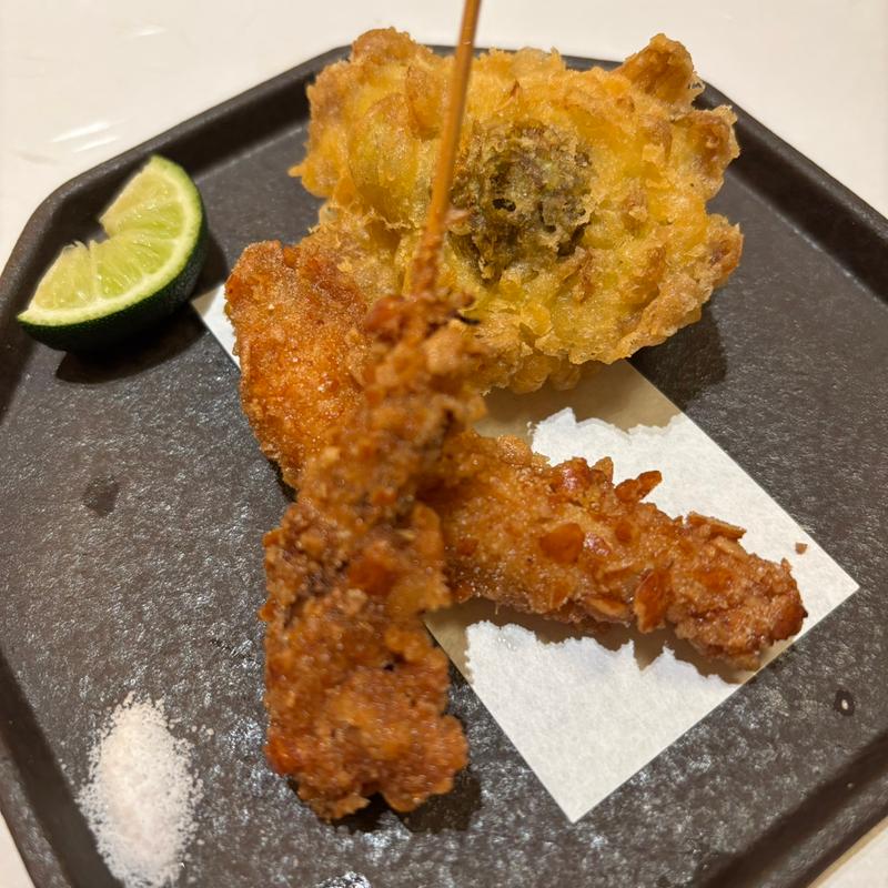 ふきのとう、ホタルイカ、公魚の天ぷら(個室割烹 寿司北大路 品川店)
