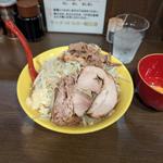小ラーメン ほぐし豚 生卵