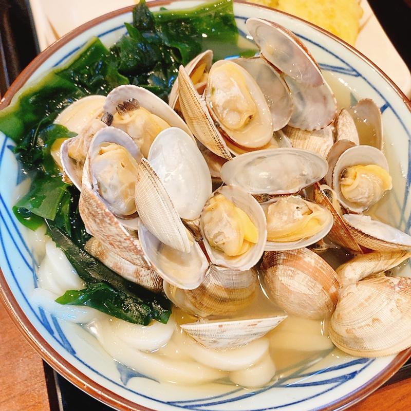 山盛りあさりうどん(丸亀製麺広島長束)