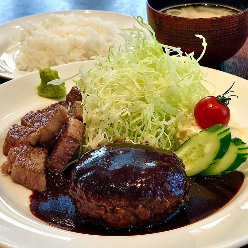 ハンバーグ&ステーキのミックスグリル(目白 旬香亭(シュンコウテイ))