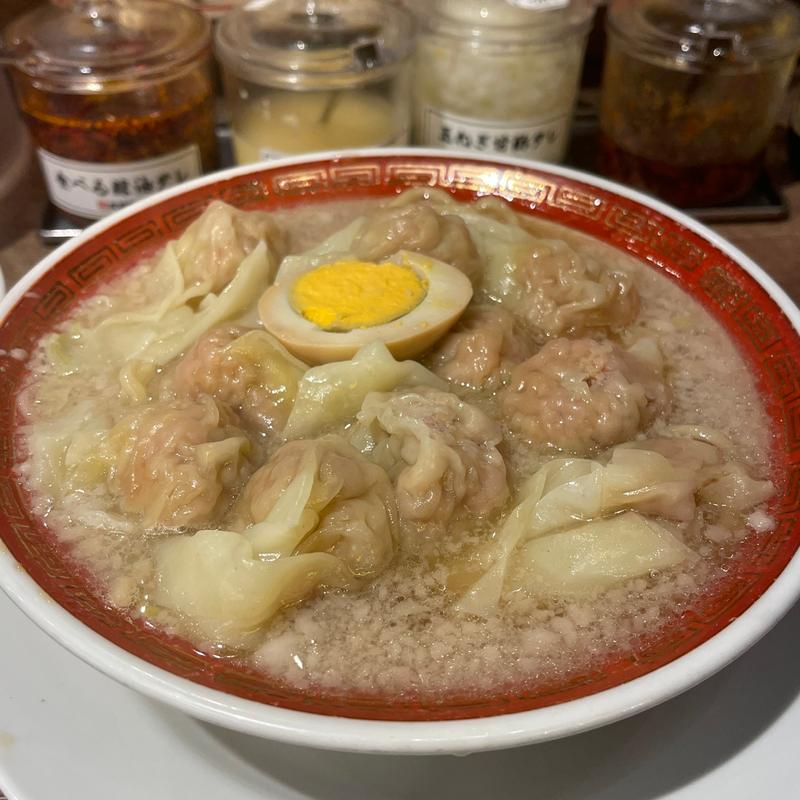 粗挽き肉汁わんたん麺＋ルーロー飯(手包わんたん麺酒家 広州市場 横浜ポルタ店)