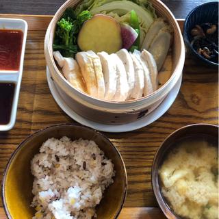 せいろ蒸しランチセット　しっとり蒸し鶏