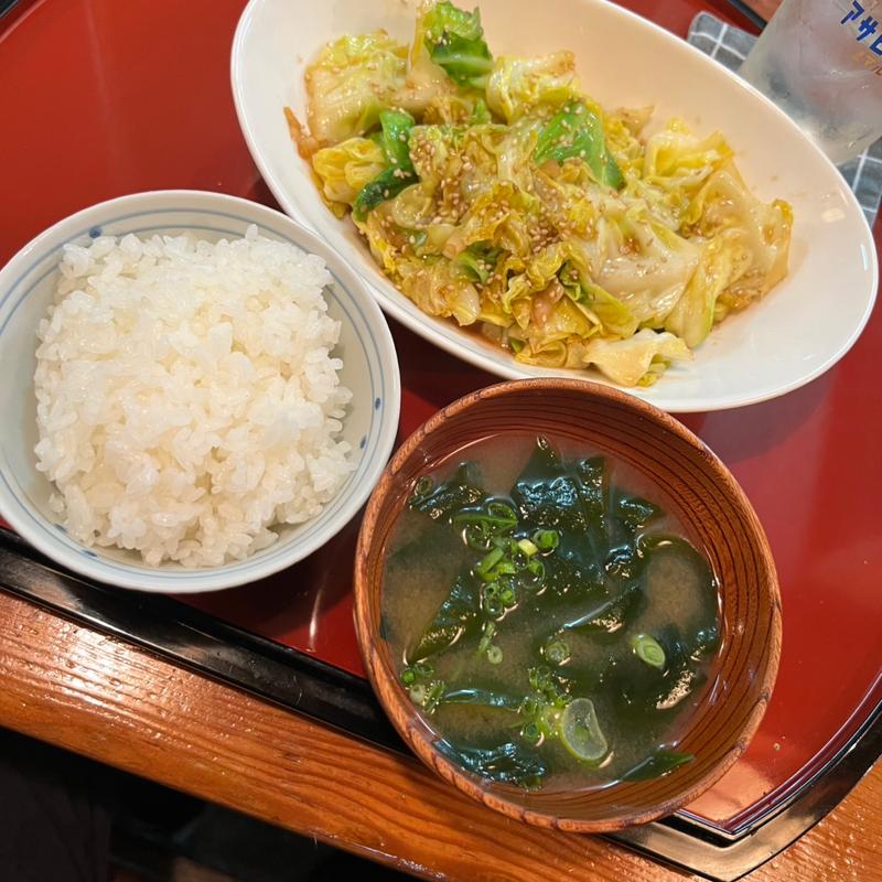 キャベツ炒め定食(おたふく)