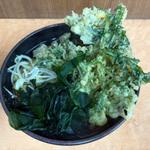 かけそば+春菊天(そば処 味の里 みのり)