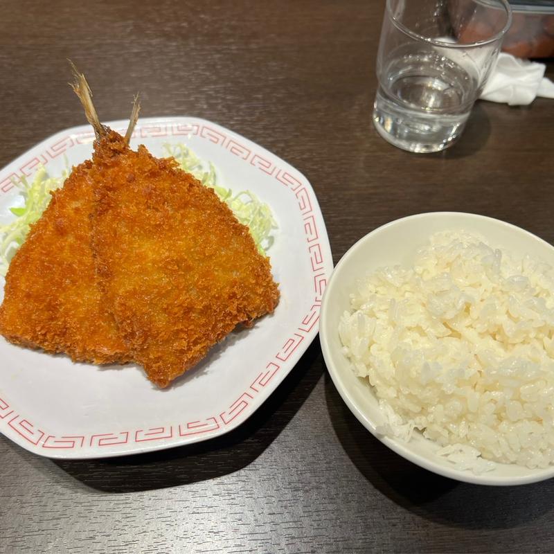 味噌ラーメンアジフライ定食(来来亭 東川口店)