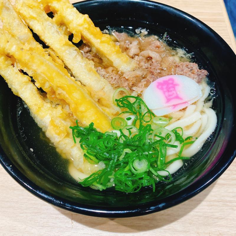 肉ごぼ天うどん(資さんうどん 両国店)