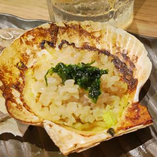 活ほたてバター焼き 追いシャリ(貝 刺身専門店 しらはら 関内)