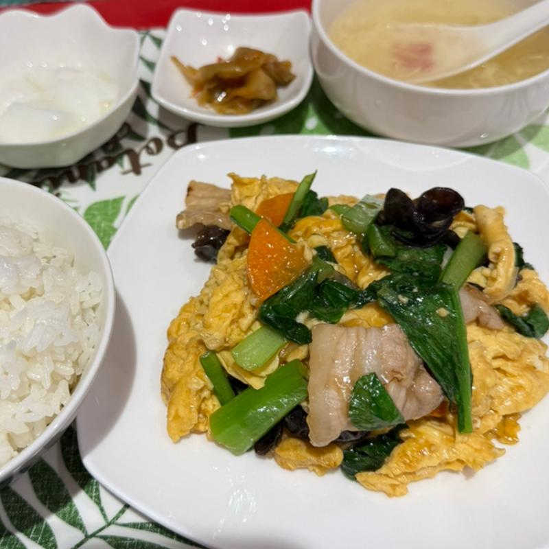 きくらげ・玉子・豚肉定食(北京名菜(三和物産合同会社))