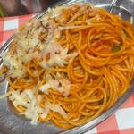 ナポリタン(メガ)焼きチーズ(スパゲッティーのパンチョ 新宿南口店)