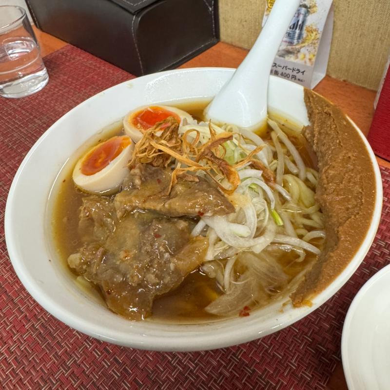 牛すじ味噌煮込み 土手味噌仕立(煮玉子)(麺や福々三座)