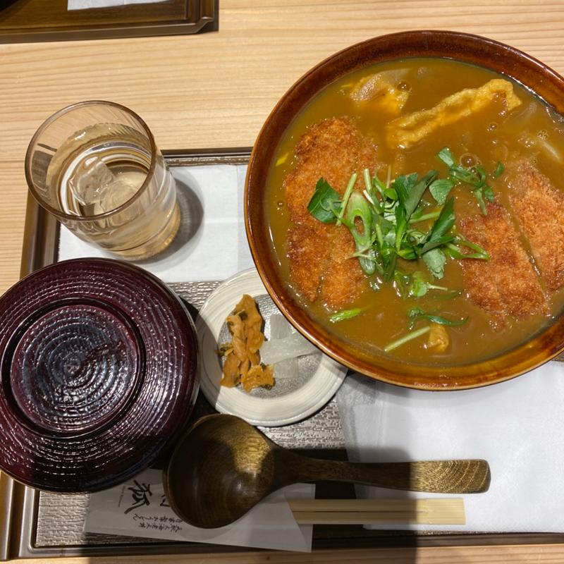 カツカレー南蛮うどん(天然大海老天丼 自家製おうどん 白狐 ららぽーと堺店)
