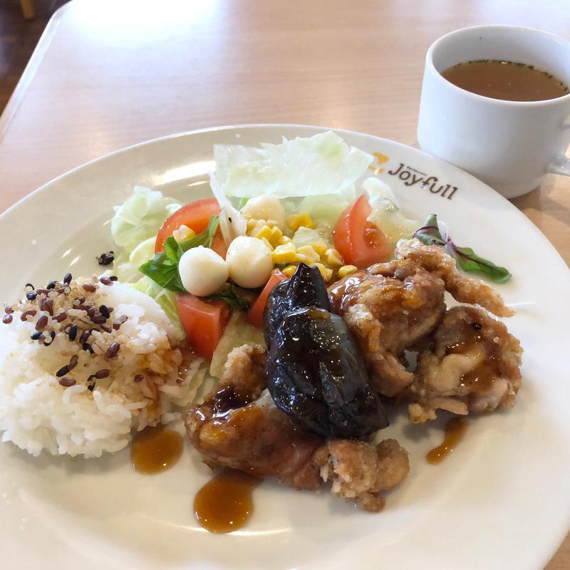 揚げナスと若鶏の甘酢あんかけ&サラダ(ジョイフル 四街道めいわ店)