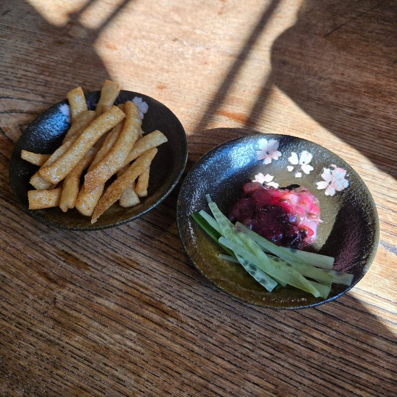 うどん揚げ&梅しそ山くらげ(うどん製麺所 遠藤商店)