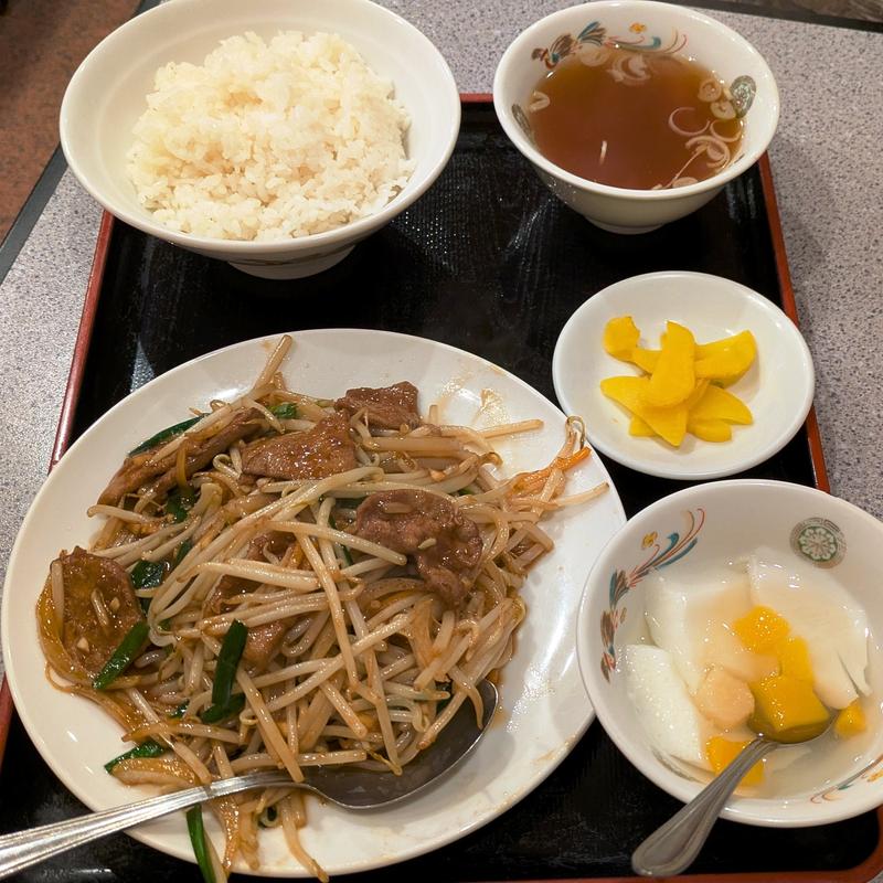 ニラレバーの炒め定食(満堂紅)