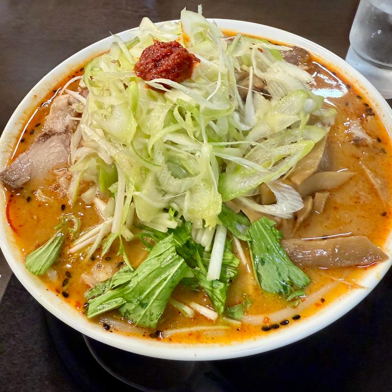 ネギ辛みそラーメン大盛(手打ち麺処 暁天 （テウチメンドコロ キョウテン）)
