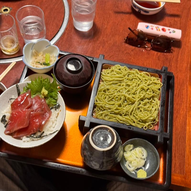 ミニマグロ丼そば茶セット(やぶ久)