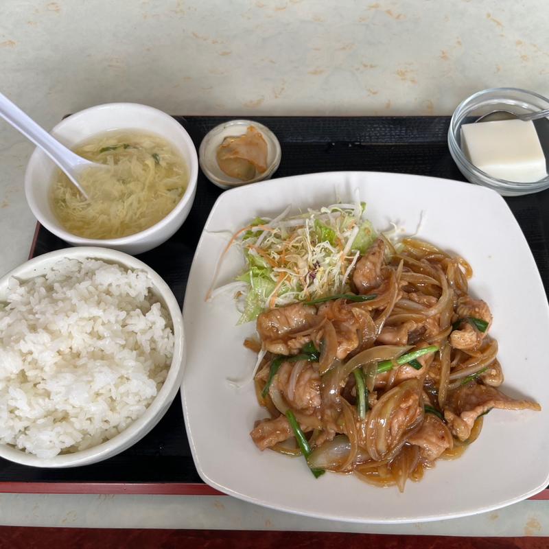 生姜焼き+ライスセット(中華料理　百菜)