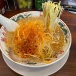 コク旨辛ネギラーメン(並)麺カタ(京都北白川ラーメン魁力屋 山科小野店)