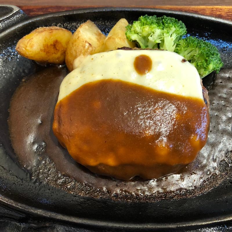 ダブルチーズハンバーグランチ(ステーキハウス フォルクス 上野毛店)