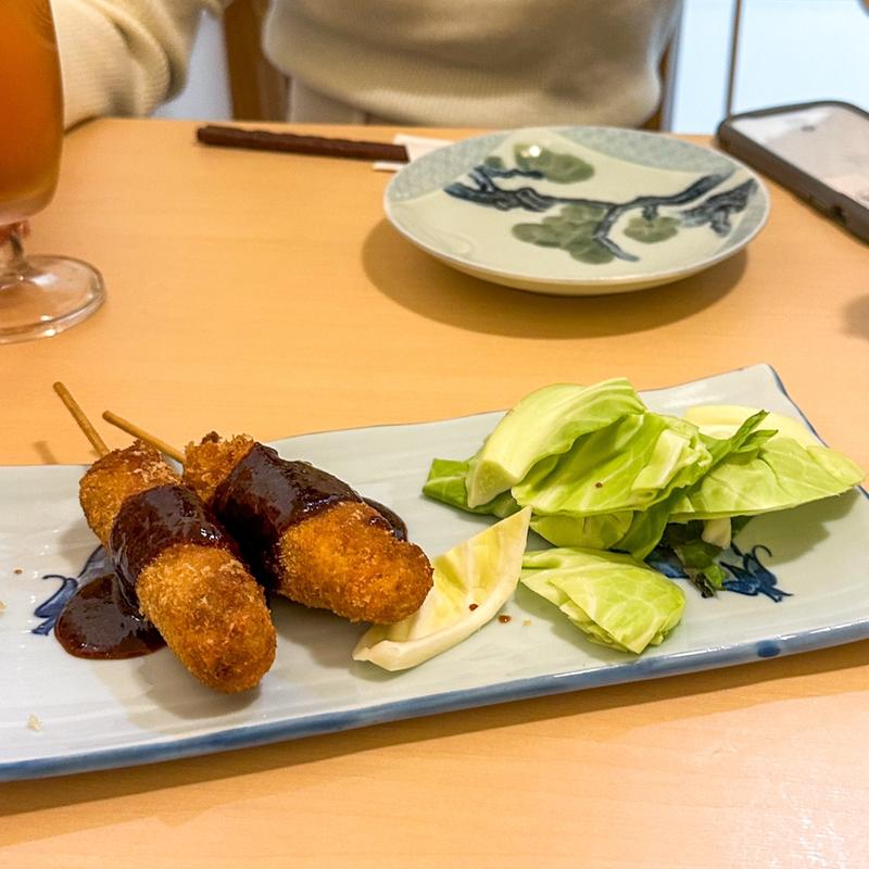 味噌串カツ二本(全席和モダン個室 炭火焼きと創作酒肴 粋 名駅店)