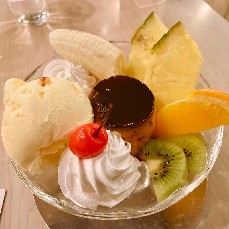 プリンアラモード(マヅラ喫茶店)