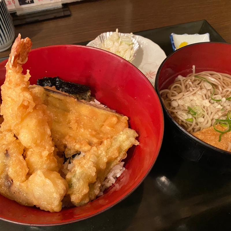 びっくり天丼(そば付)(銀しゃり)