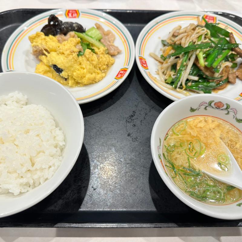 ジャストサイズレバニラ＆肉と玉子の炒りつけ、小ライス＆玉子スープ(餃子の王将 宇都宮インターパークビレッジ店 )