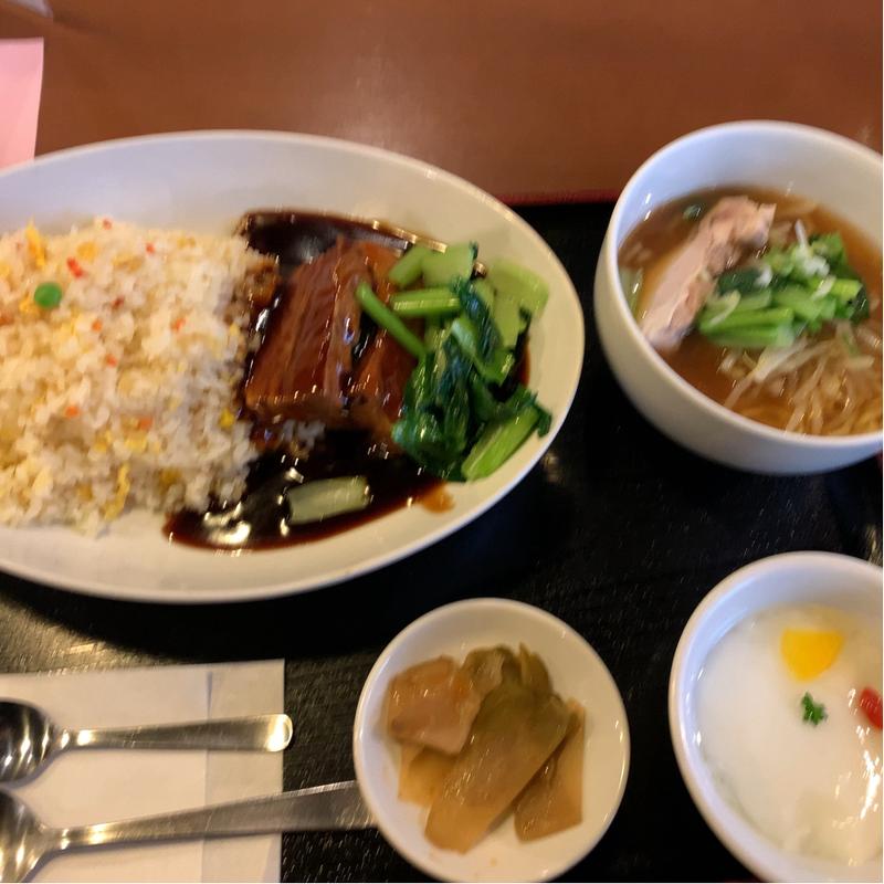 豚角煮チャーハン+半ラーメン(上海陽春麺坊)