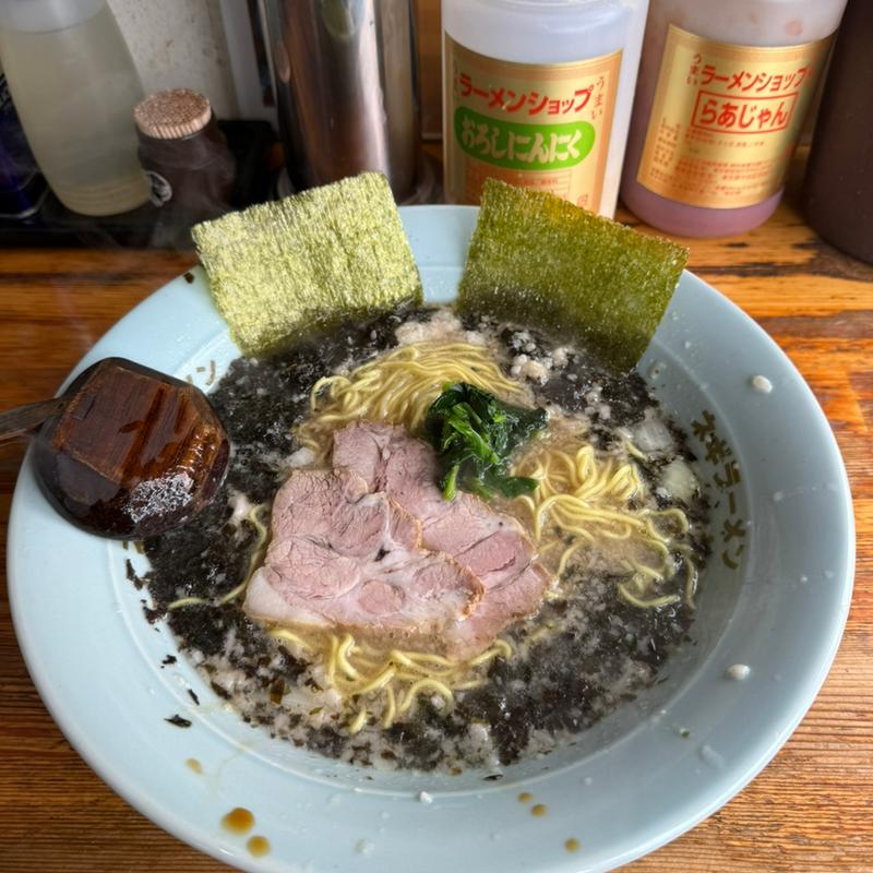 黒バラ海苔ラーメン(ラーメンショップ椿 上彦川戸店)