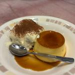 プリンとティラミスクラシコの盛合せ(サイゼリヤ イオンモール東久留米店)