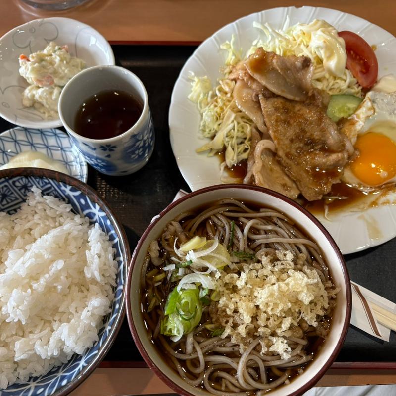 生姜焼き定食(そば処 とう庵)