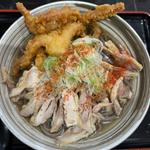 冷たい肉そば ゲソ天トッピング