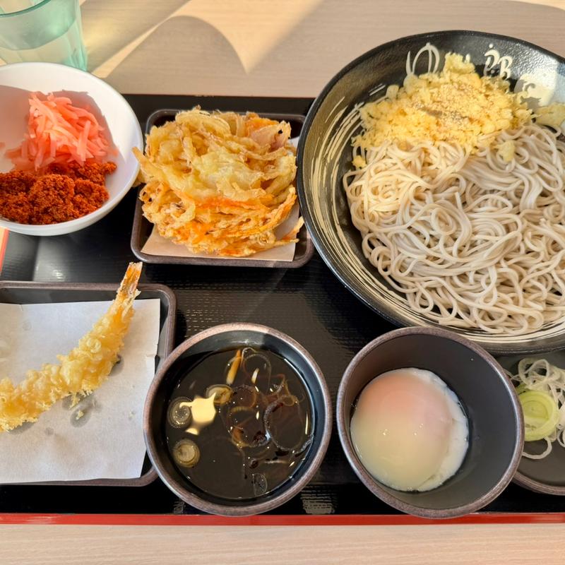 朝そば＋サービス券海老天(ゆで太郎･もつ次郎 羽生店)