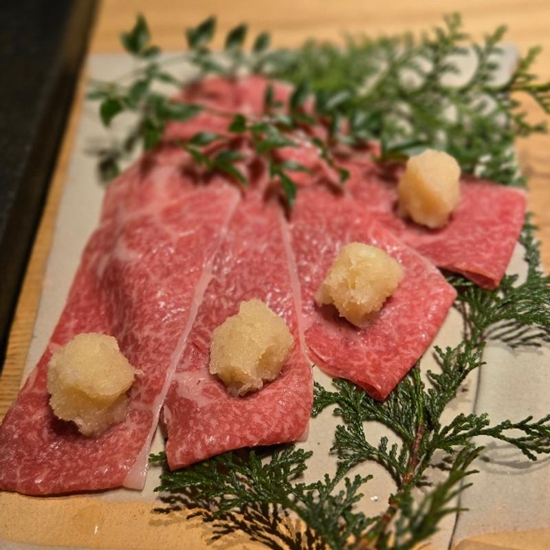 本日のみぞれ焼き ユコウポン酢おろし(和牛懐石 但馬屋 )