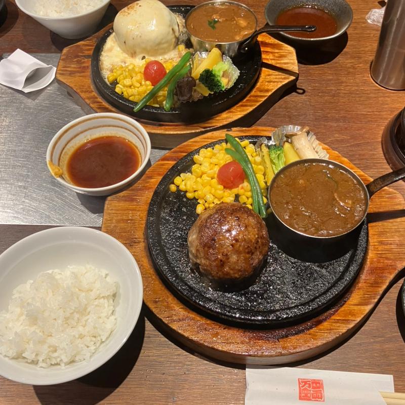 黒毛和牛すじスリランカカレーとハンバーグ(万両 肥後橋店 （マンリョウ）)