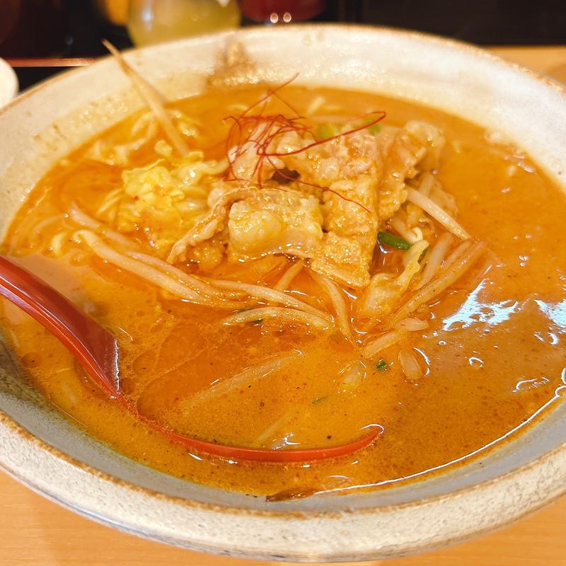 牛モツ味噌ラーメン(麺屋・國丸 梅田店。)