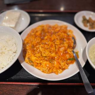 エビ玉子チリソース煮定食(南国亭 新宿店)