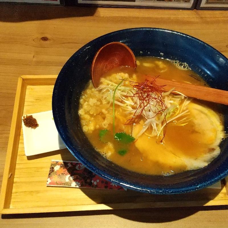 ラーメン(甘海老のスープ)(和風魚介出汁×創作麺処 後関 西船橋)