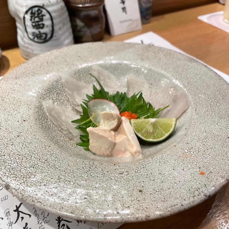 カワハギお造り(天神寿司)