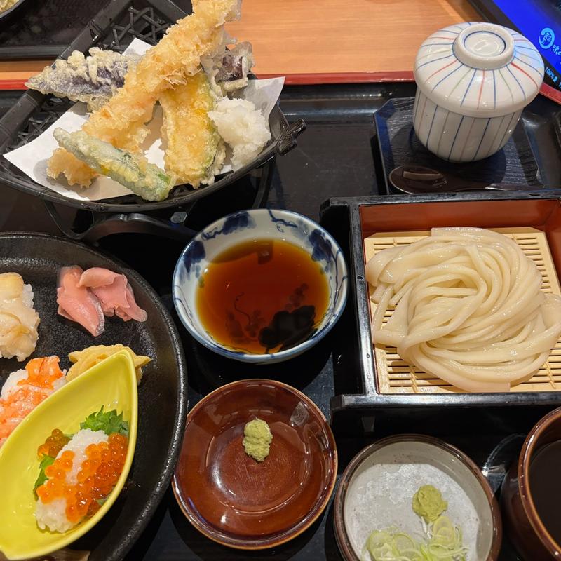 大海老天ぷら付上にぎり寿司御膳(味の民芸 葛飾奥戸店)