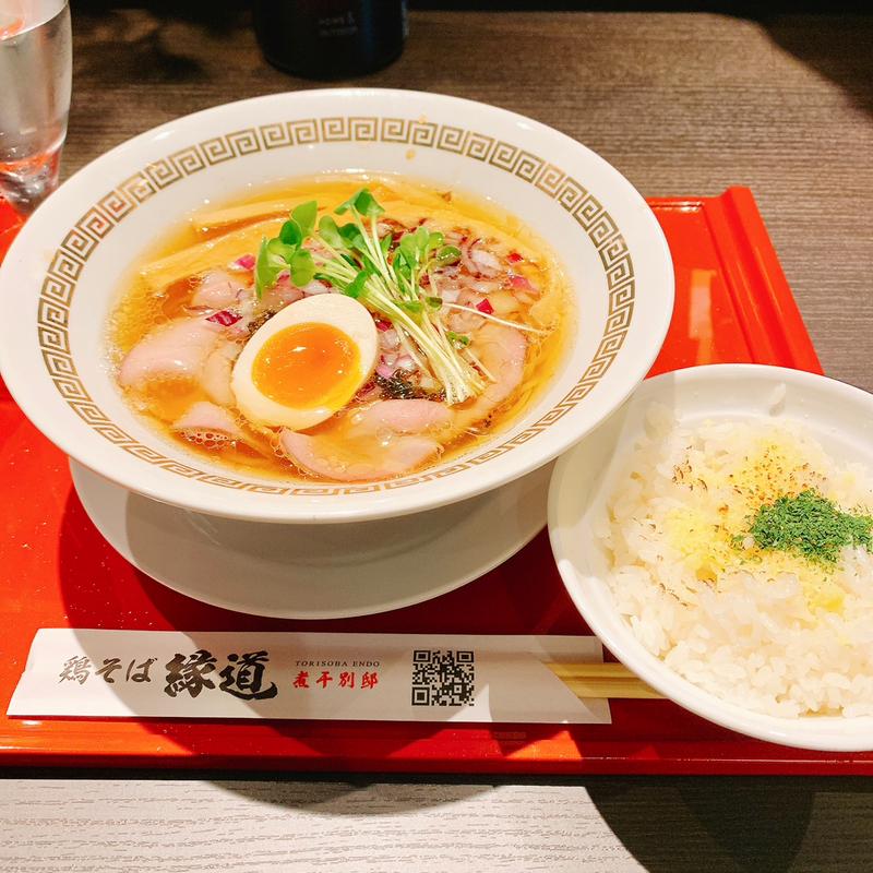 Classic中華そば(+チーズダイブめし)(鶏そば縁道 煮干別邸（CoCoLo新潟内）)