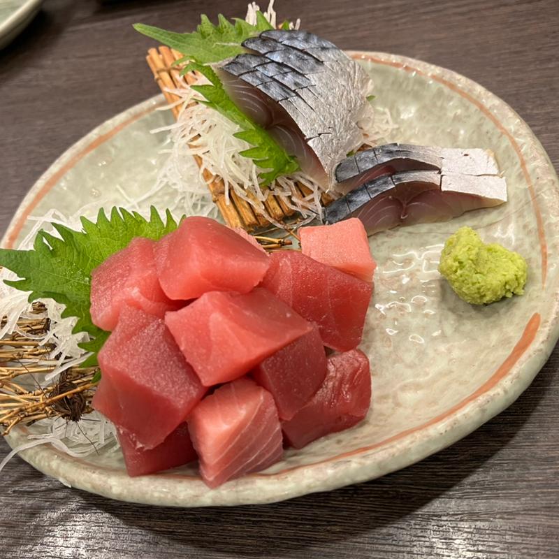 大盛りマグロブツ・自家製しめ鯖(養老乃瀧 雑色駅前店)