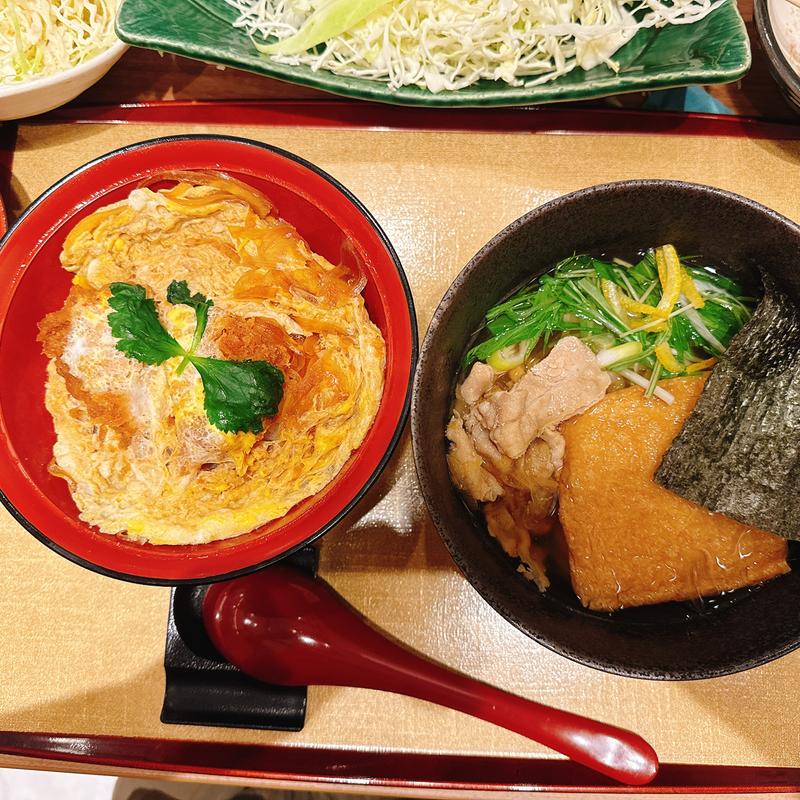 とんかつ専門店の一口ヒレかつ丼　三元豚肉うどん(とんかつ新宿さぼてん ららぽーと堺店)