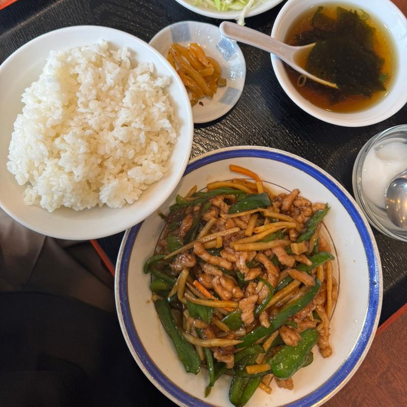 豚肉とピーマン炒め定食(楽蜀坊)