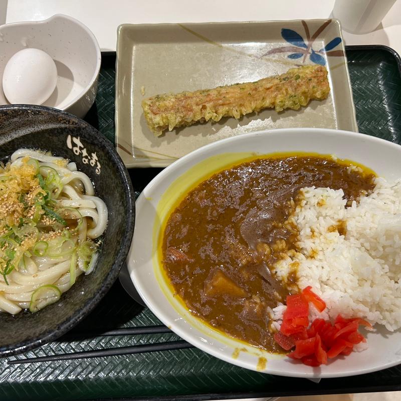 温玉ぶっかけ、カレーライスセット(はなまるうどん イトーヨーカドー東久留米店)