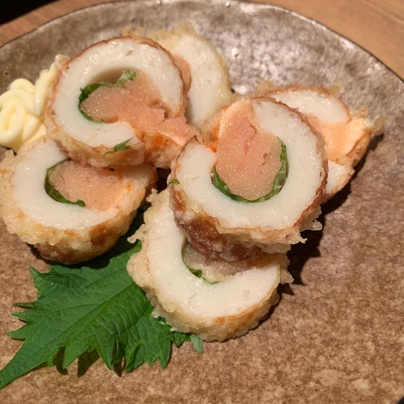 鯛ちくわの明太天ぷら(ねぎま三ぞう 池袋西口店)